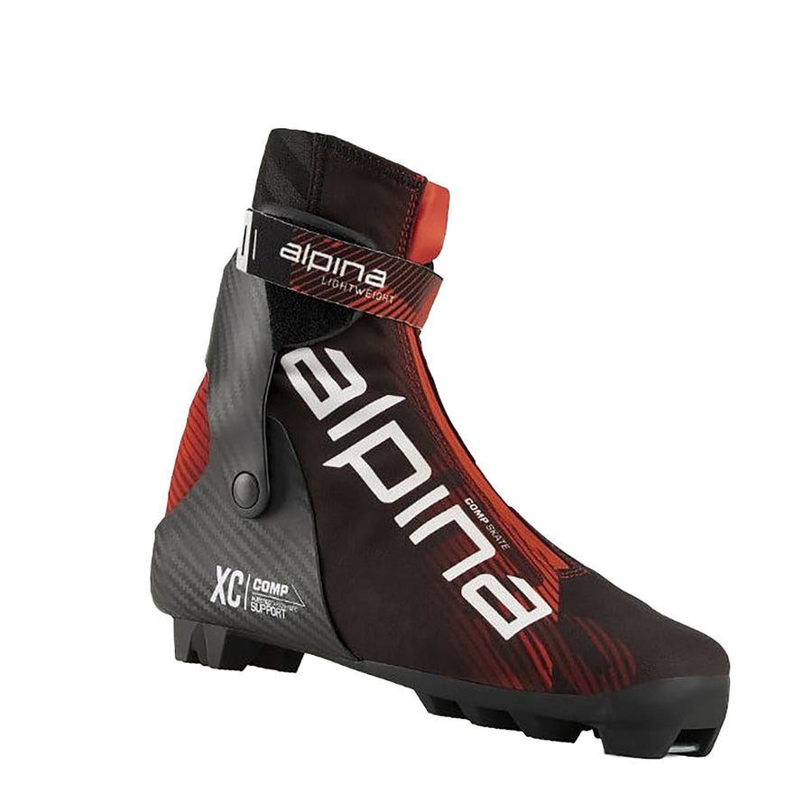 Alpina Comp Skate Boot in Red White and Black