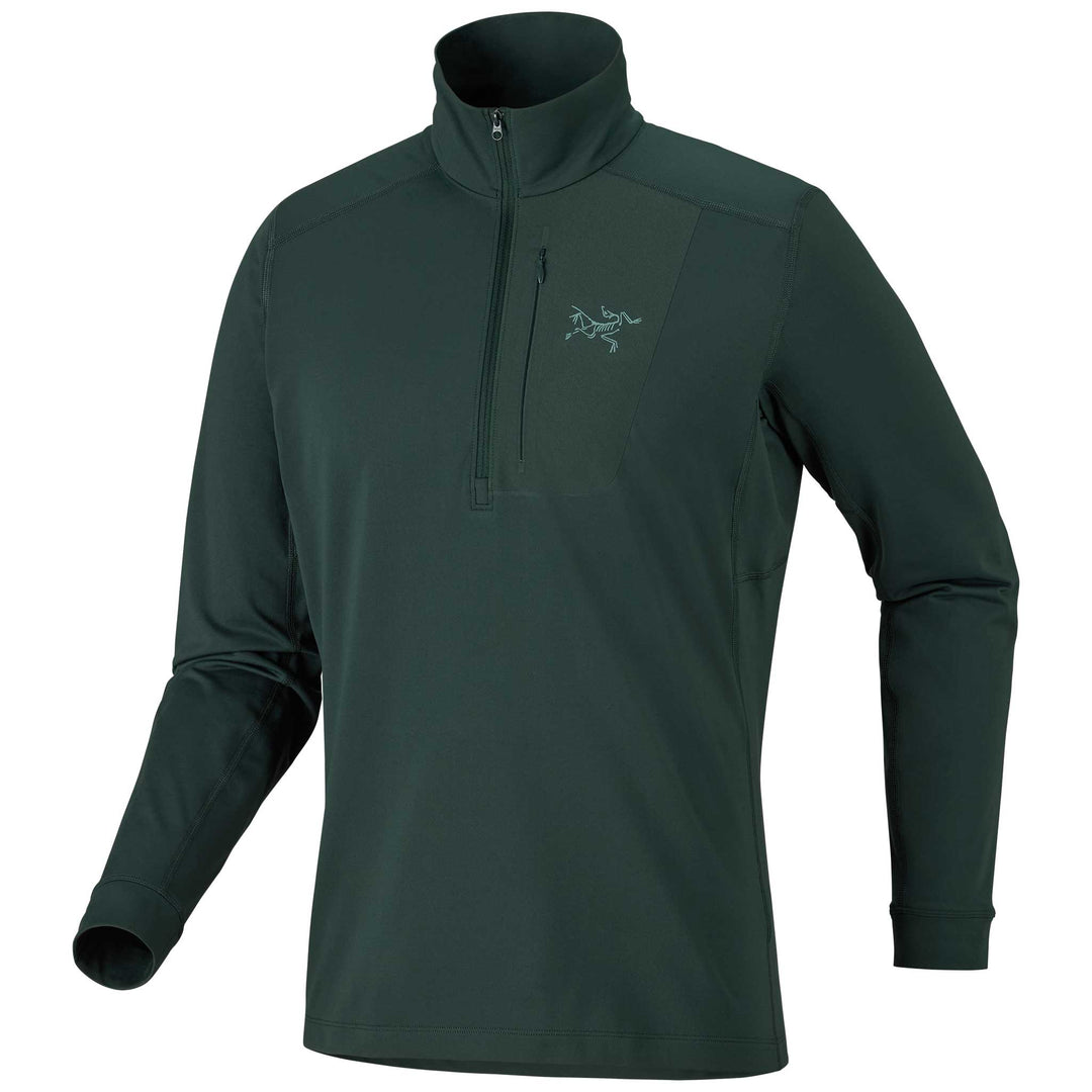 Arcteryx Rho LT Zip Neck Top - Men's in Dark Jade