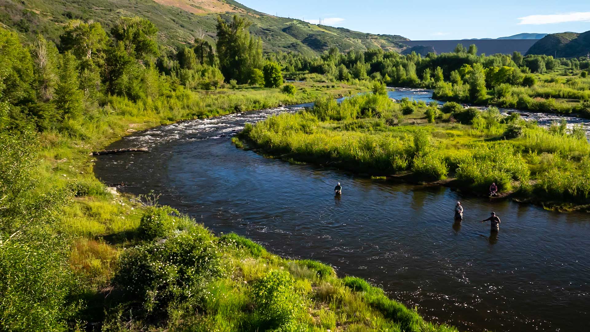 Jans Experts leading a guided fly fishing trip near Park City, Utah.