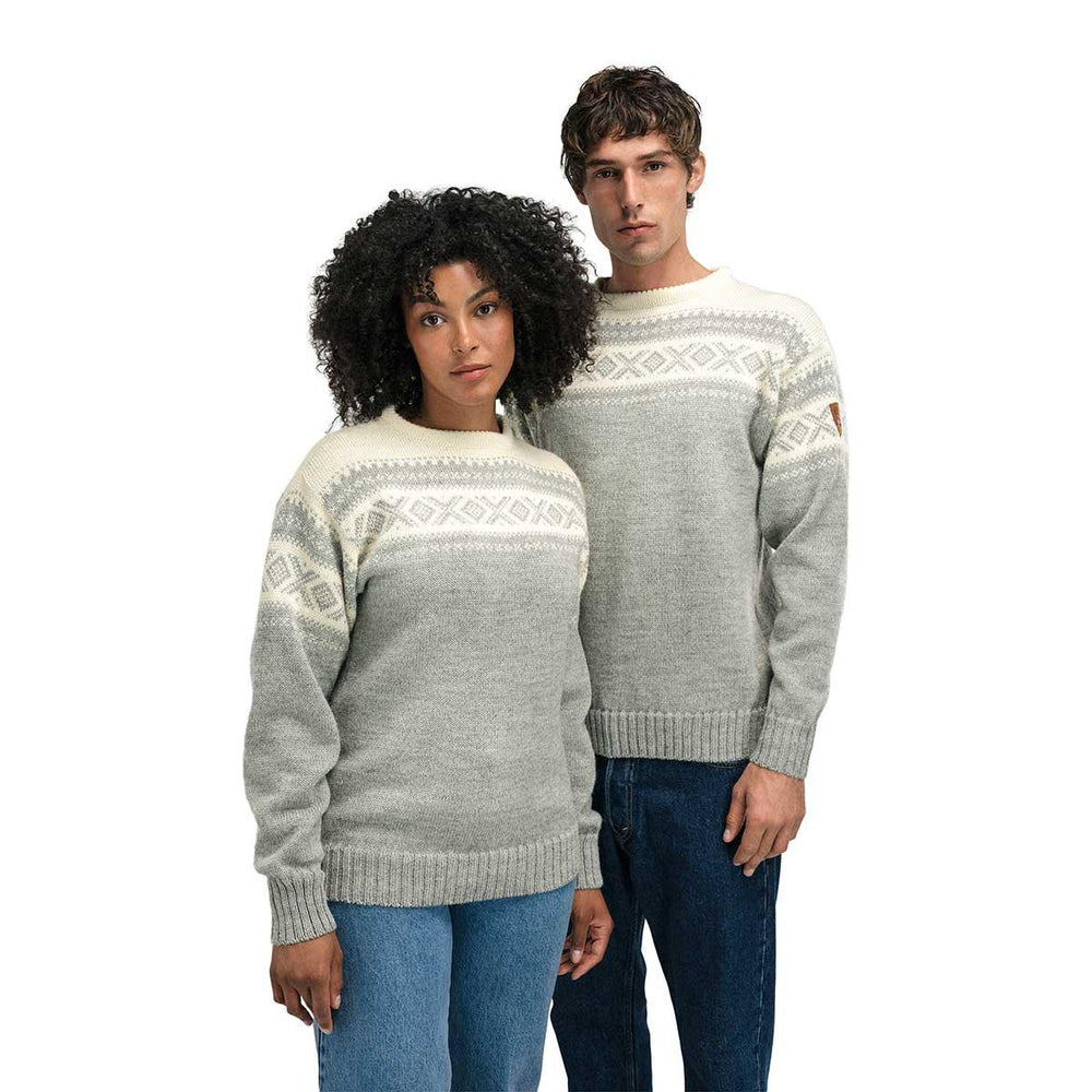 Dale of Norway Cortina 1956 Sweater in Light Charcoal Mel Off White