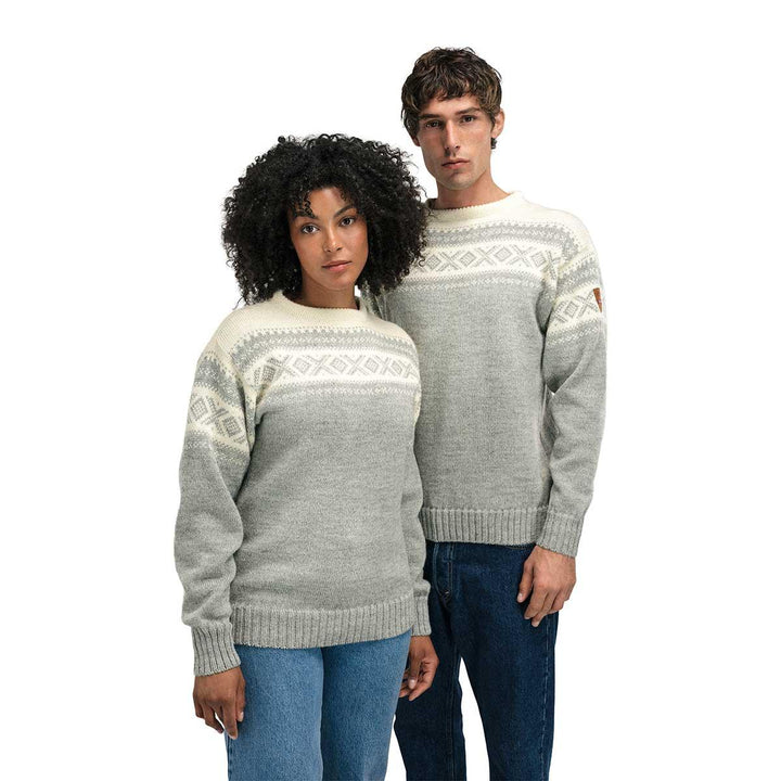 Dale of Norway Cortina 1956 Sweater in Light Charcoal Mel Off White