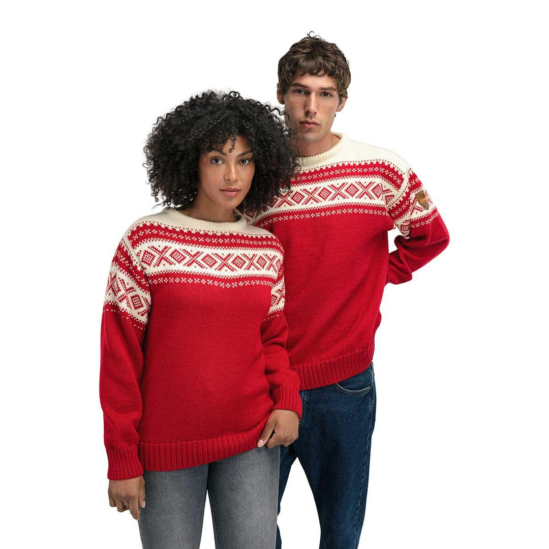 Dale of Norway Cortina 1956 Sweater in Raspberry and Off White