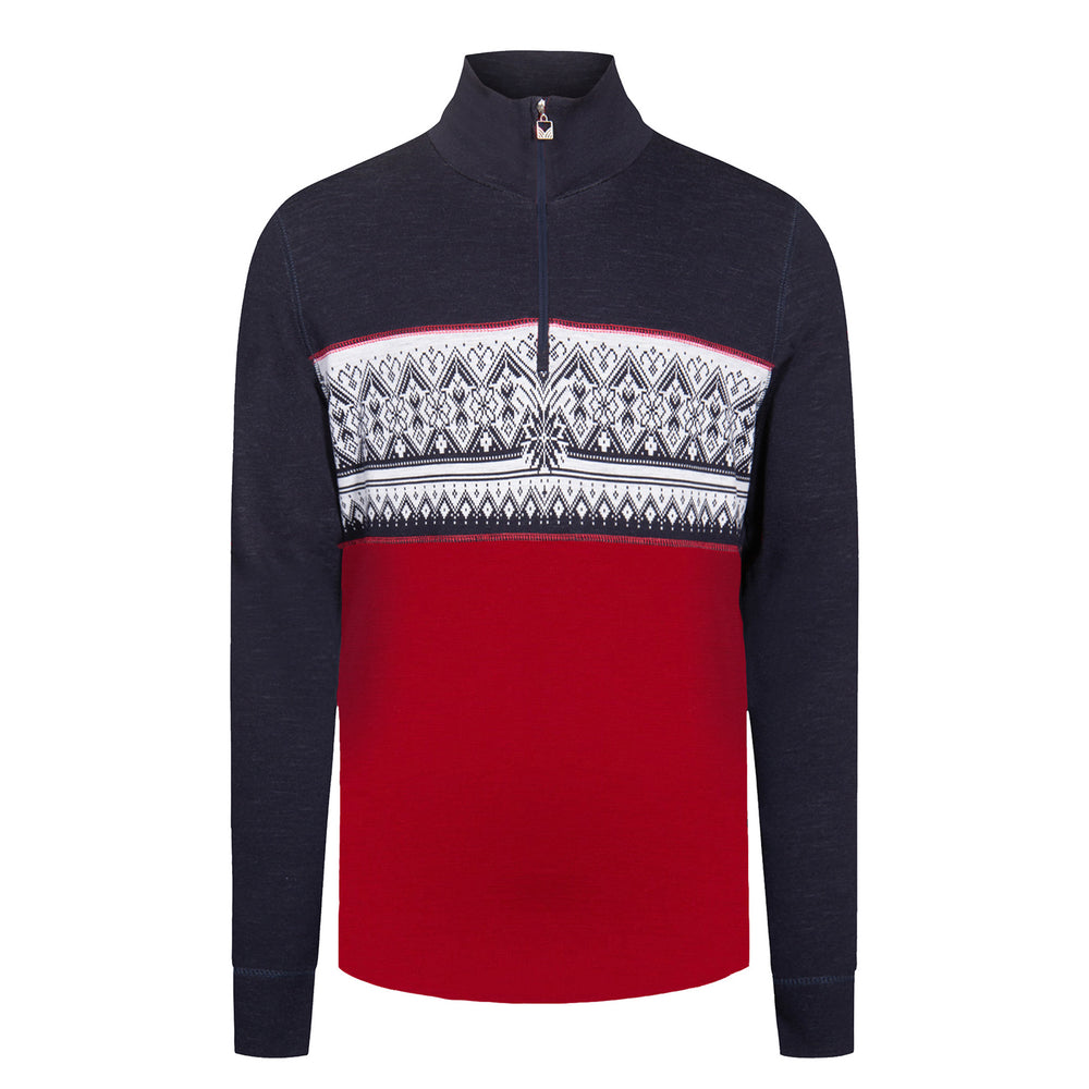Dale of Norway Moritz Basic Sweater Men's in Raspberry Navy Off White