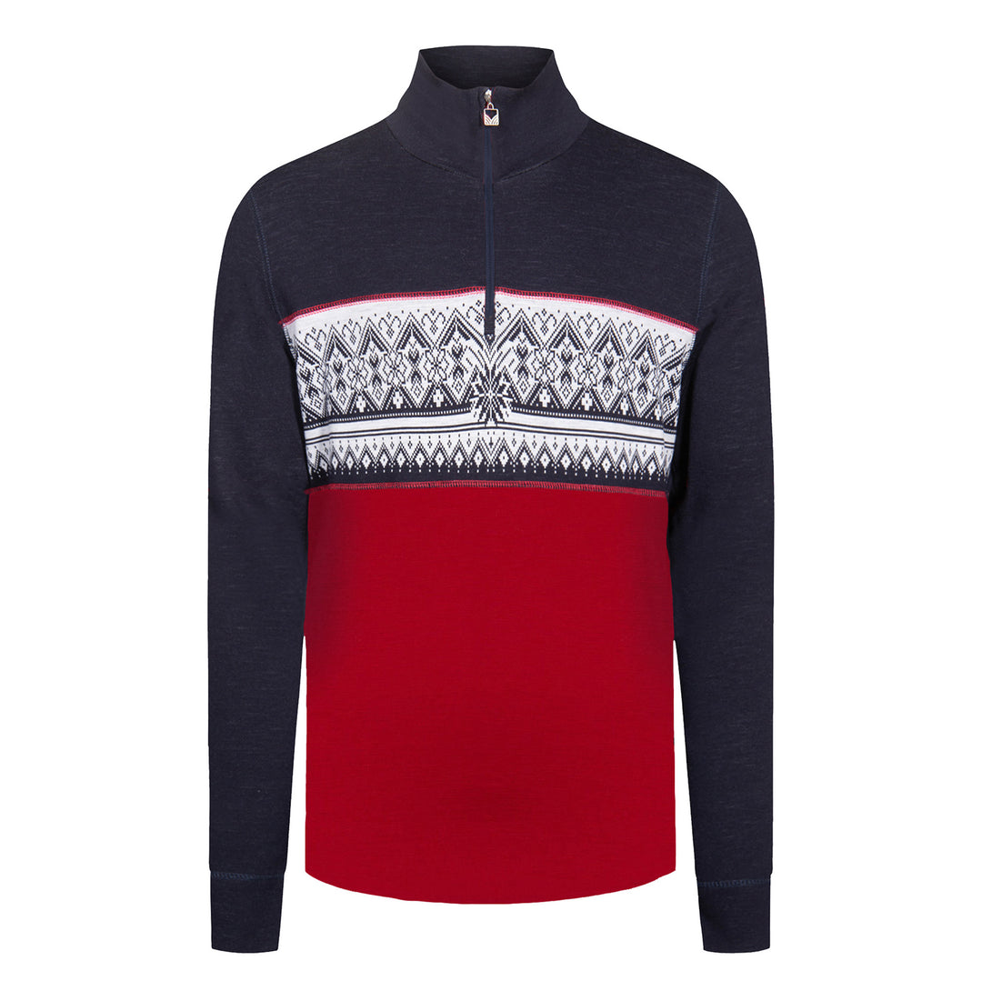 Dale of Norway Moritz Basic Sweater Men's in Raspberry Navy Off White