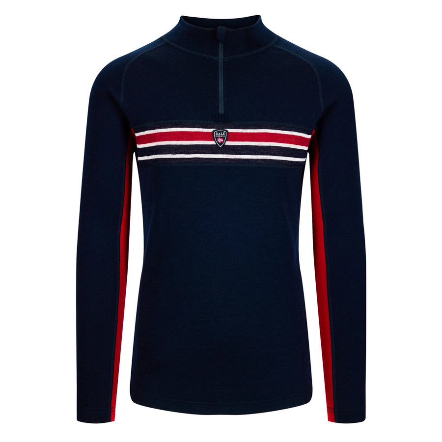 Dale of Norway Aksla Half Zip Baselayer Men's in Navy Red Off White
