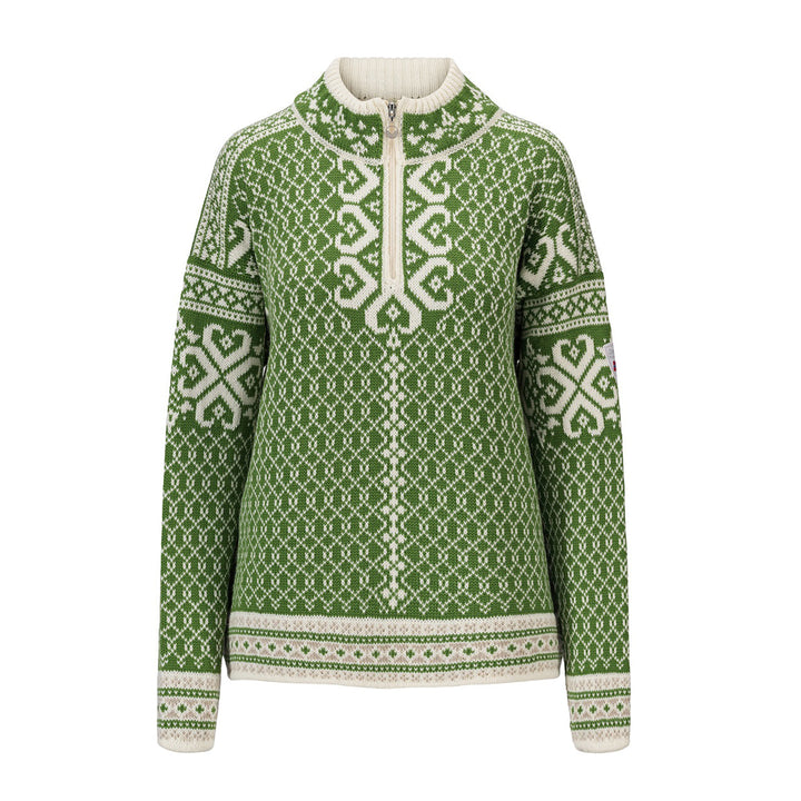 Dale of Norway Leknes Sweater Women's in Spring Green Off White Sand Mel