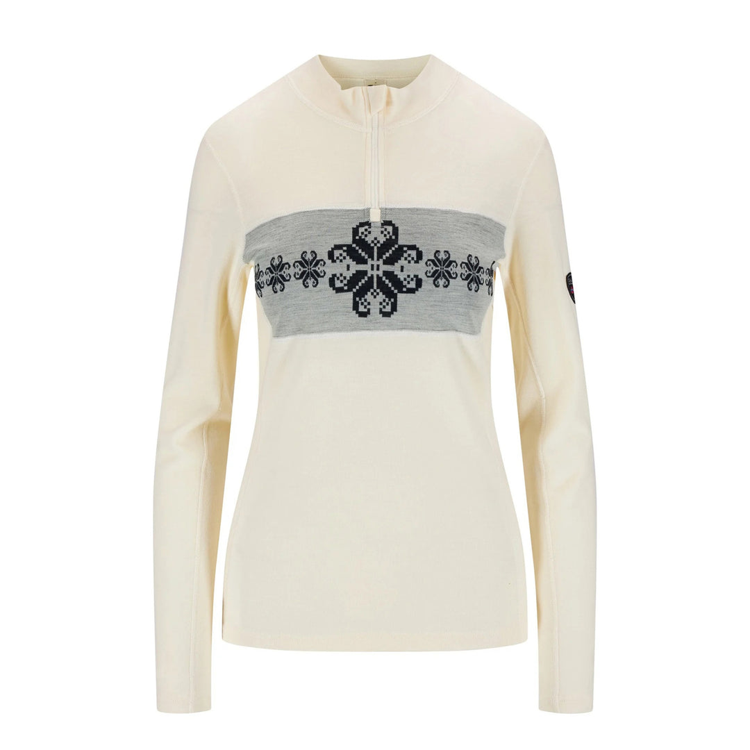  Dale of Norway Falkeberg Half Zip Baselayer Womens' in Off White Navy