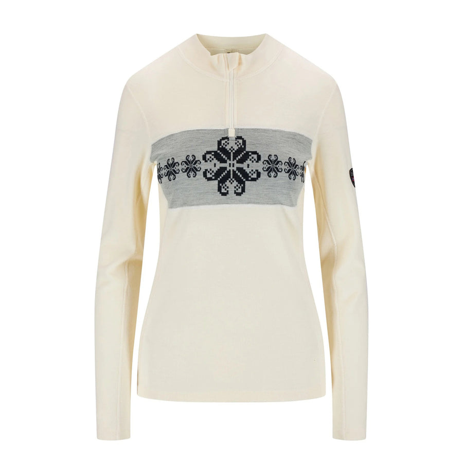  Dale of Norway Falkeberg Half Zip Baselayer Womens' in Off White Navy