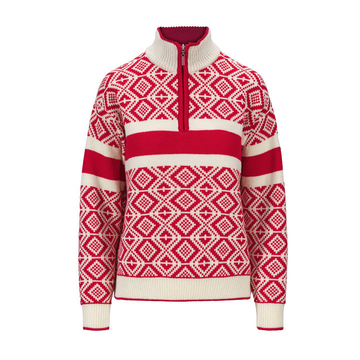 Dale of Norway Team Norway Cortina Sweater Women's in Raspberry and Off White