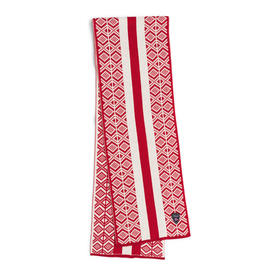 Dale of Norway Kvitegga Scarf in Raspberry Off White