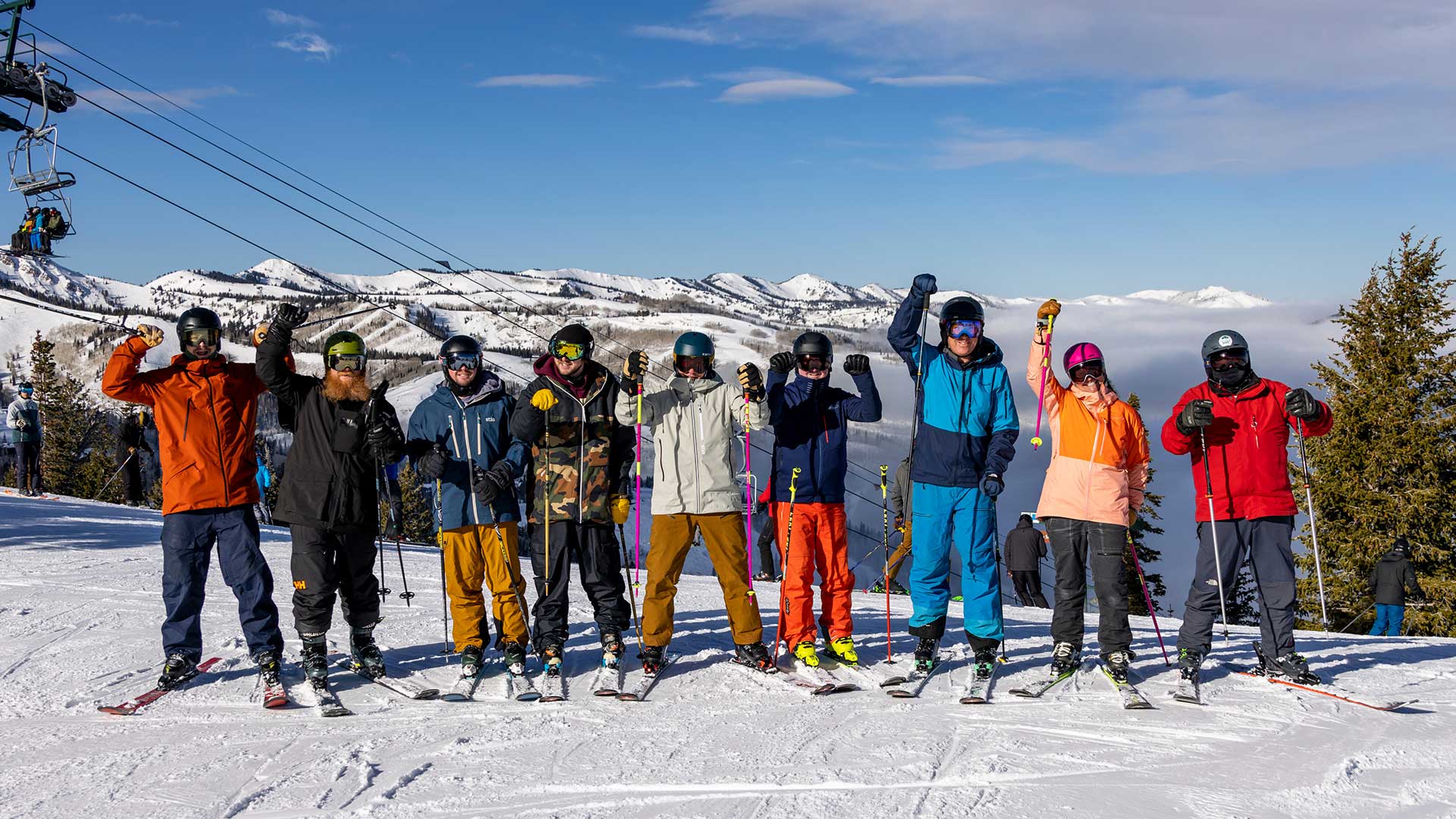 Jans Experts posing for a picture together while testing skis at Deer Valley Resort, Park City, Utah.