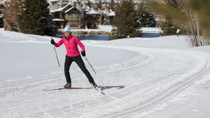 Jans Expert demonstrating proper Nordic skate technique at the White Pine Nordic Center, Park City, Utah.