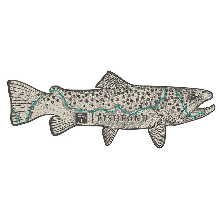 Fishpond Topo Trout Sticker in One Color