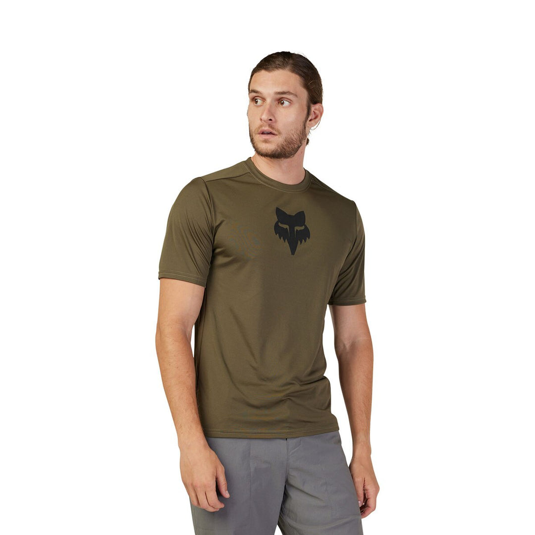 Fox Ranger Short Sleeve Jersey Lab Head Men's in Olive Green