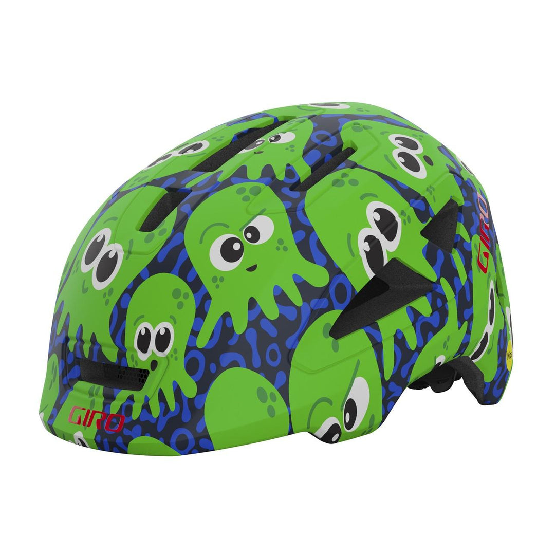 Giro Scamp MIPS II Helmet Kids' in Matte Midnight and Bright Green Inked