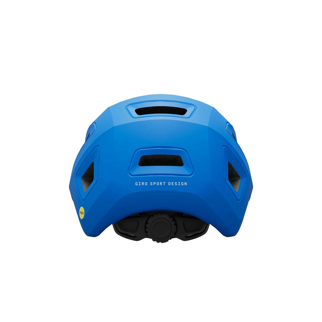 Giro Scamp MIPS II Junior bike helmet in Matte Blue Jewel, featuring a lightweight design, child-friendly fit system, multiple ventilation openings, and integrated MIPS technology for enhanced comfort and protection on neighborhood rides and family bike adventures.