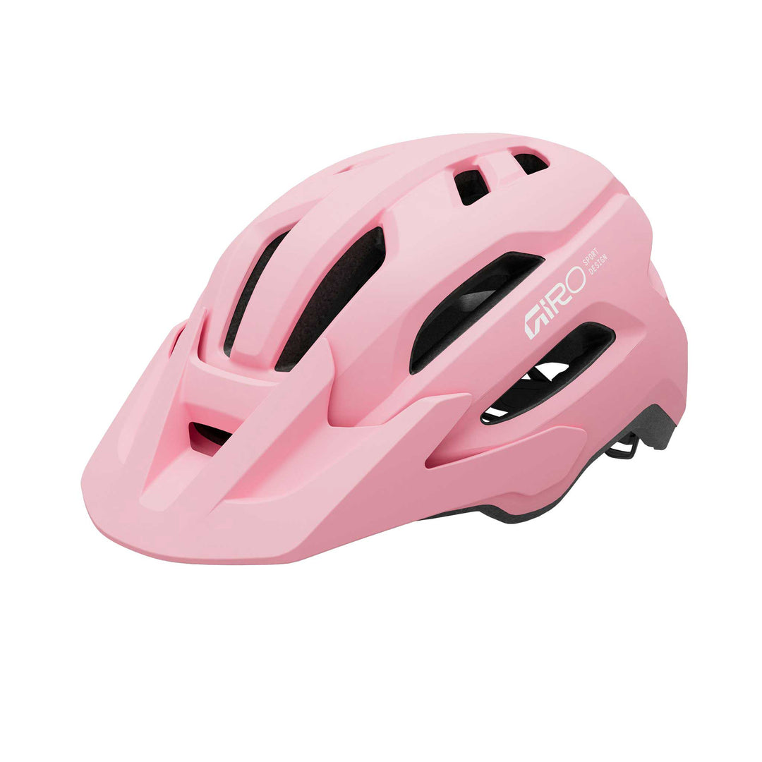Giro Fixture MIPS II Youth mountain bike helmet in Matte Light Pink, featuring durable trail-ready construction, extended rear coverage, multiple ventilation ports, and integrated MIPS technology for added protection and comfort for young riders.