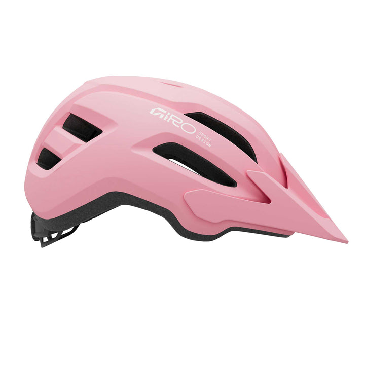 Giro Fixture MIPS II Youth mountain bike helmet in Matte Light Pink, featuring durable trail-ready construction, extended rear coverage, multiple ventilation ports, and integrated MIPS technology for added protection and comfort for young riders.