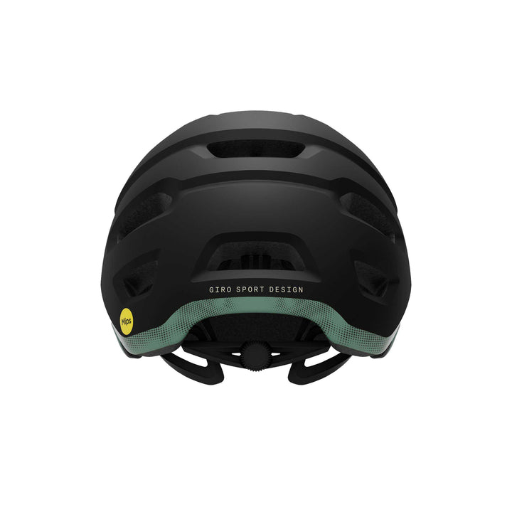 Giro Source MIPS mountain bike helmet in Matte Motion Green, featuring extended rear coverage, large ventilation channels, an adjustable visor, and integrated MIPS technology for added protection on trail rides.