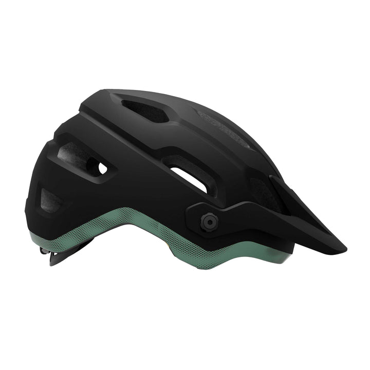 Giro Source MIPS mountain bike helmet in Matte Motion Green, featuring extended rear coverage, large ventilation channels, an adjustable visor, and integrated MIPS technology for added protection on trail rides.