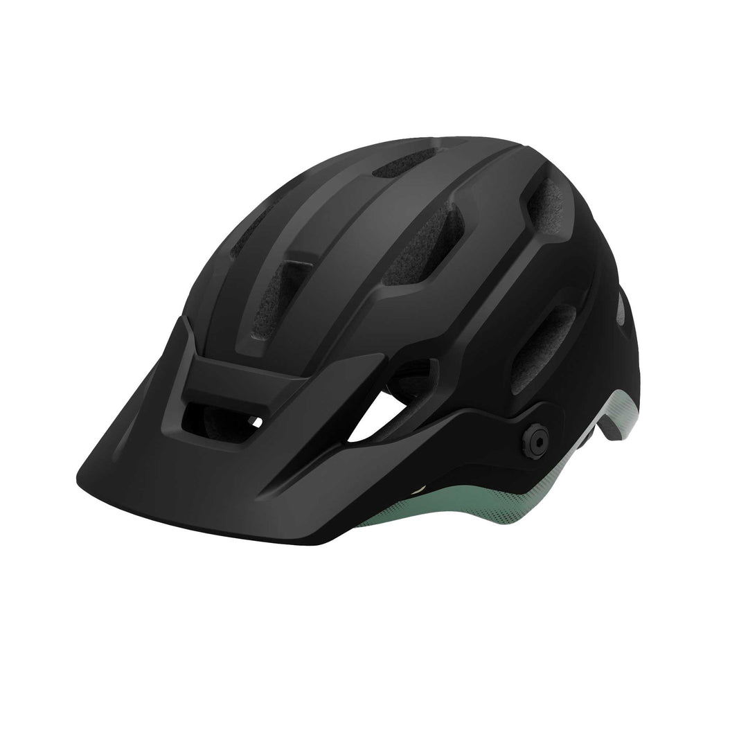 Giro Source MIPS mountain bike helmet in Matte Motion Green, featuring extended rear coverage, large ventilation channels, an adjustable visor, and integrated MIPS technology for added protection on trail rides.