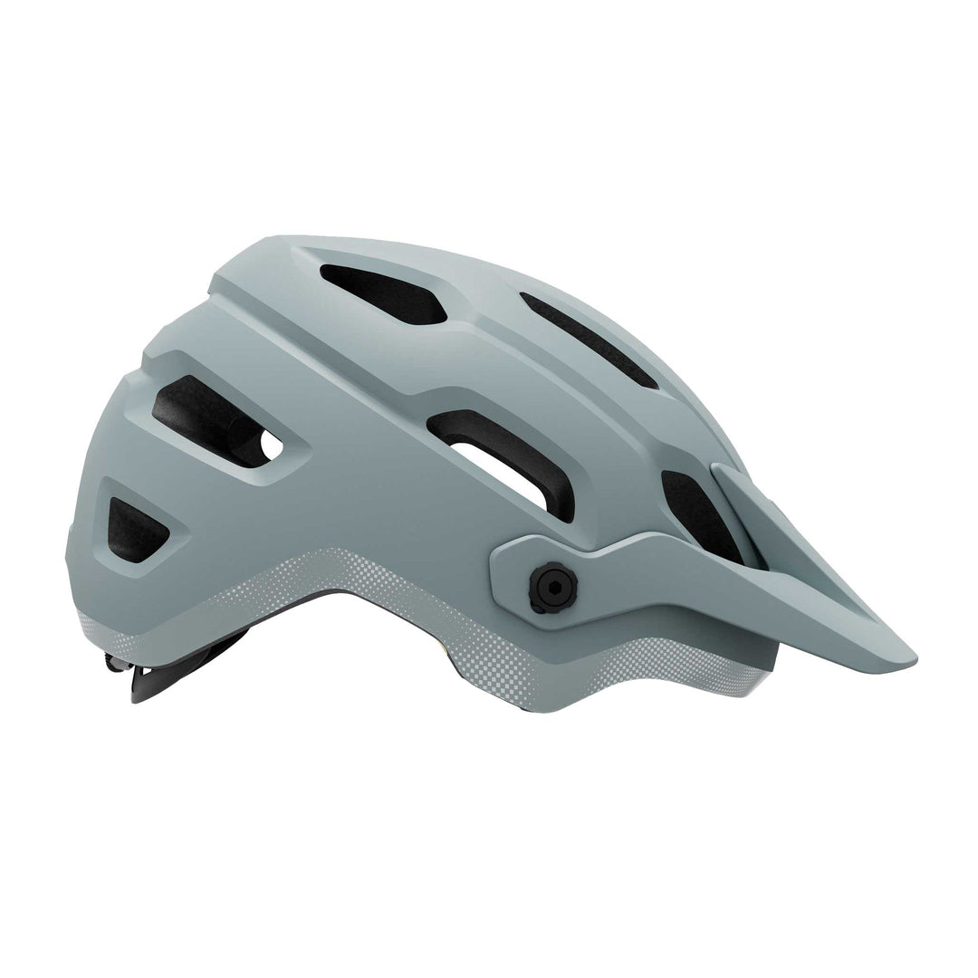 Giro Source MIPS mountain bike helmet in Matte Sky Blue Pulse, featuring extended rear coverage, large ventilation channels, an adjustable visor, and integrated MIPS technology for added protection on trail rides.