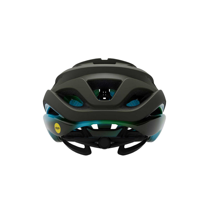 Giro Helios Spherical cycling helmet in Matte Frequency Blue, featuring a sleek aerodynamic design, multiple ventilation ports, and advanced impact protection technology.