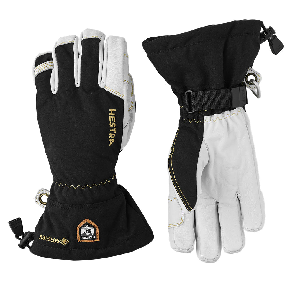 Hestra Army Leather Gore-Tex Glove in Black and Natural Grey