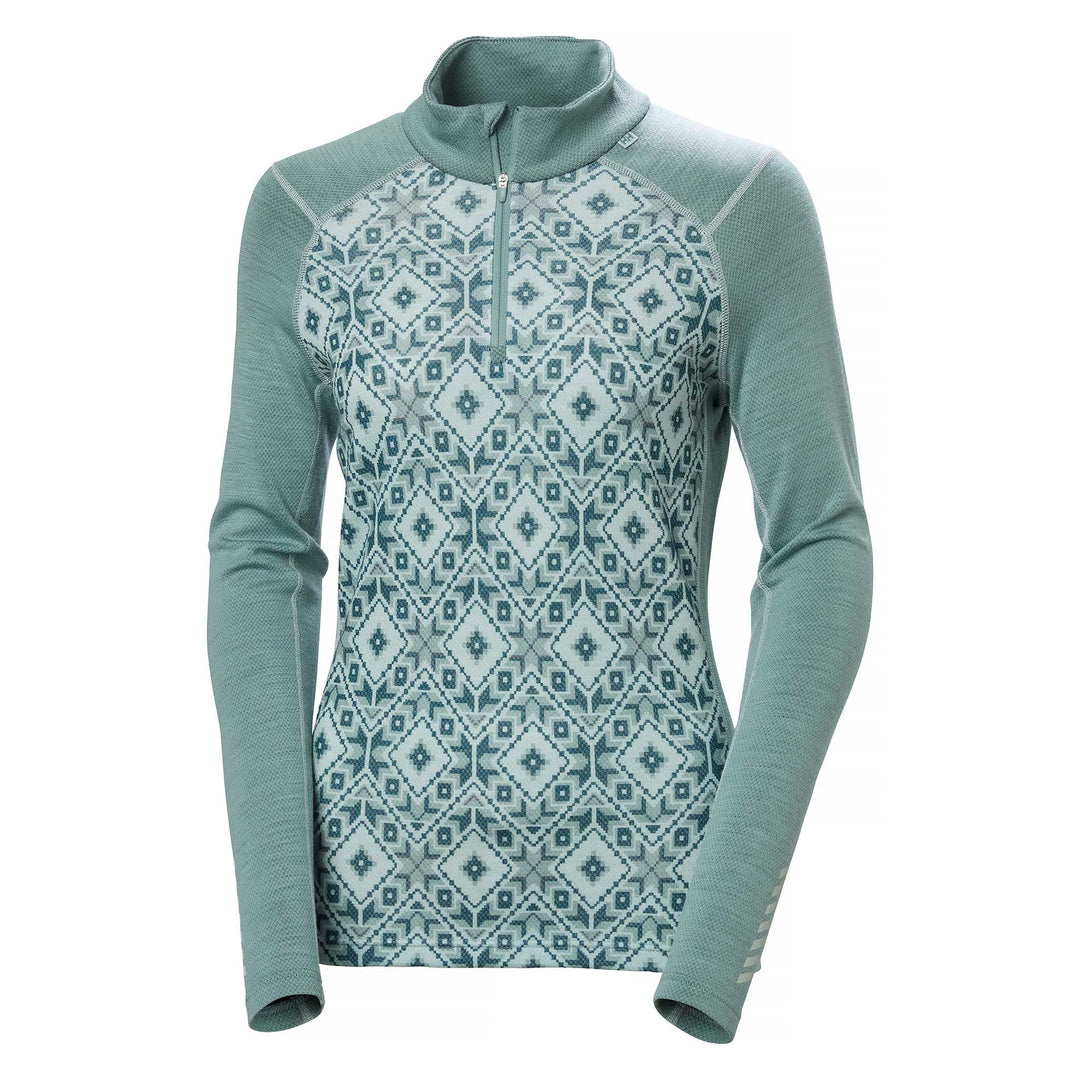 Helly Hansen Lifa Merino Midweight Graphic 1/2 Zip Top Women's in Cactus