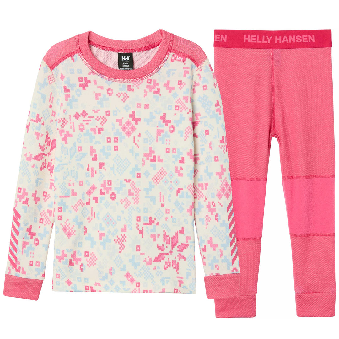 Helly Hansen Graphic Lifa Merino Set Kids' in Hot Pink