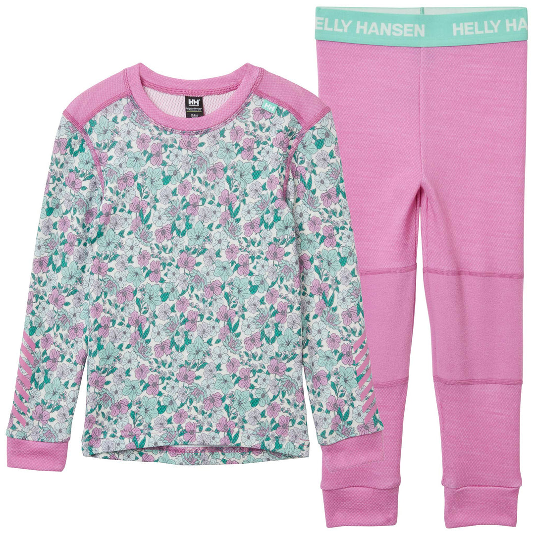 Helly Hansen Graphic Lifa Merino Set Kids' in Meta Pink
