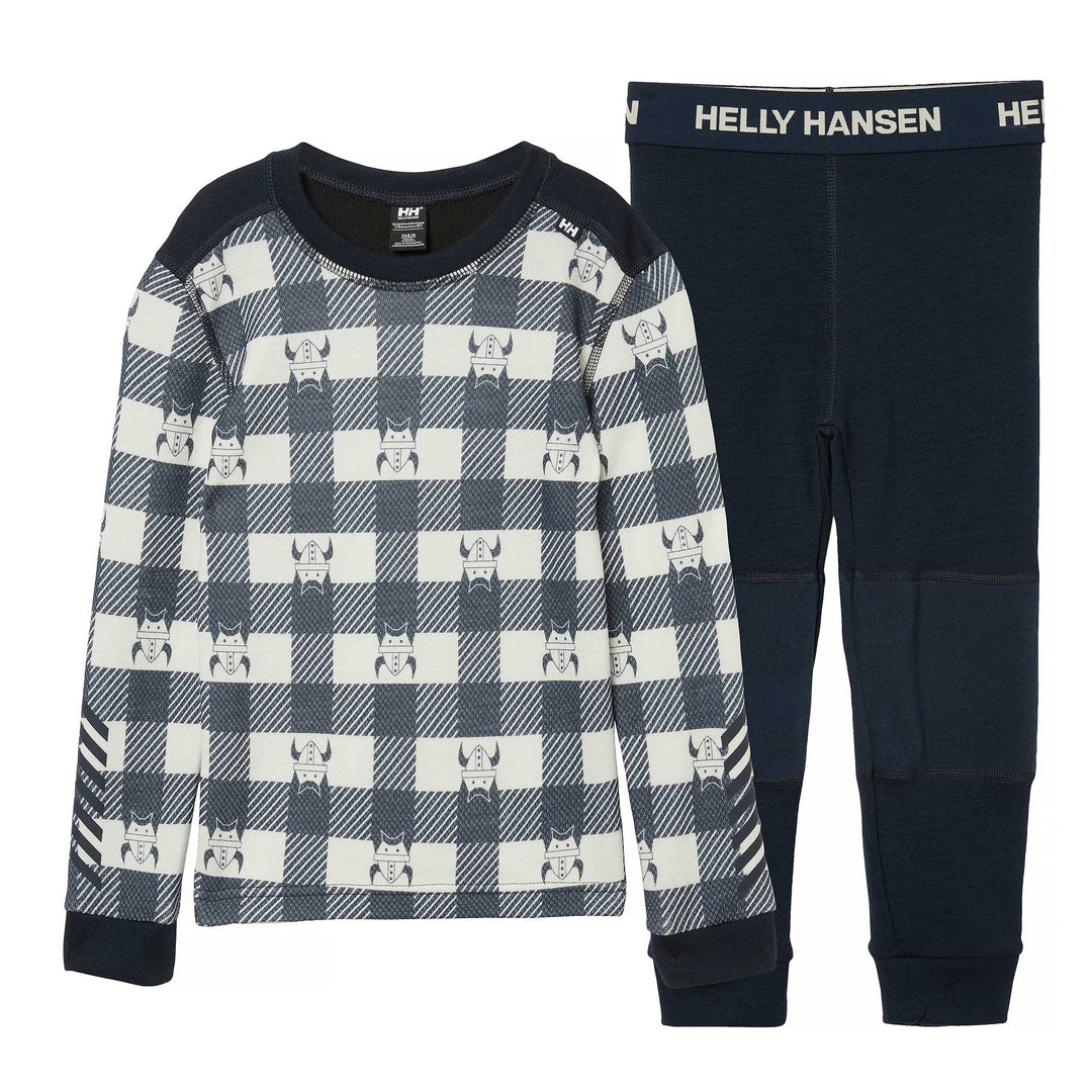 Helly Hansen Graphic Lifa Merino Set Kids' in Navy AOP
