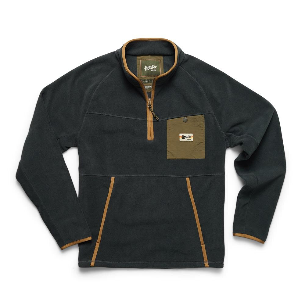 Howler Brothers Free Range Fleece Pullover Mens in Antique Black