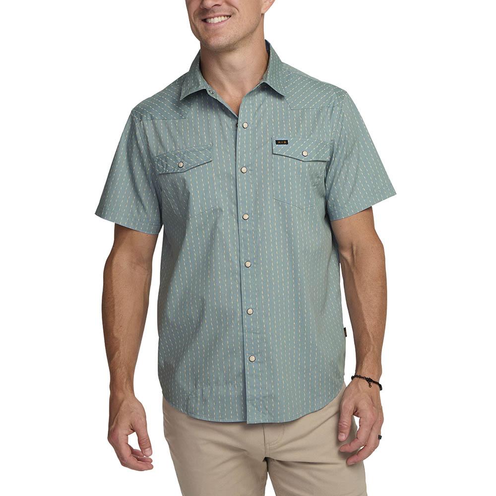 Howler Brothers H Bar B Snapshirt Mens in Power Lines Smoke Blue