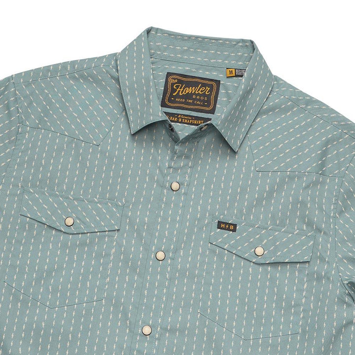 Howler Brothers H Bar B Snapshirt Mens in Power Lines Smoke Blue