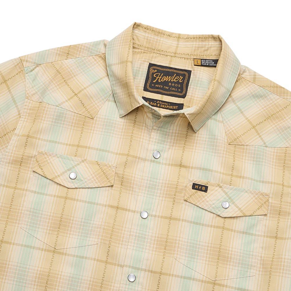 Howler Brothers H Bar B Snapshirt Mens in Prairie Plaid Gold
