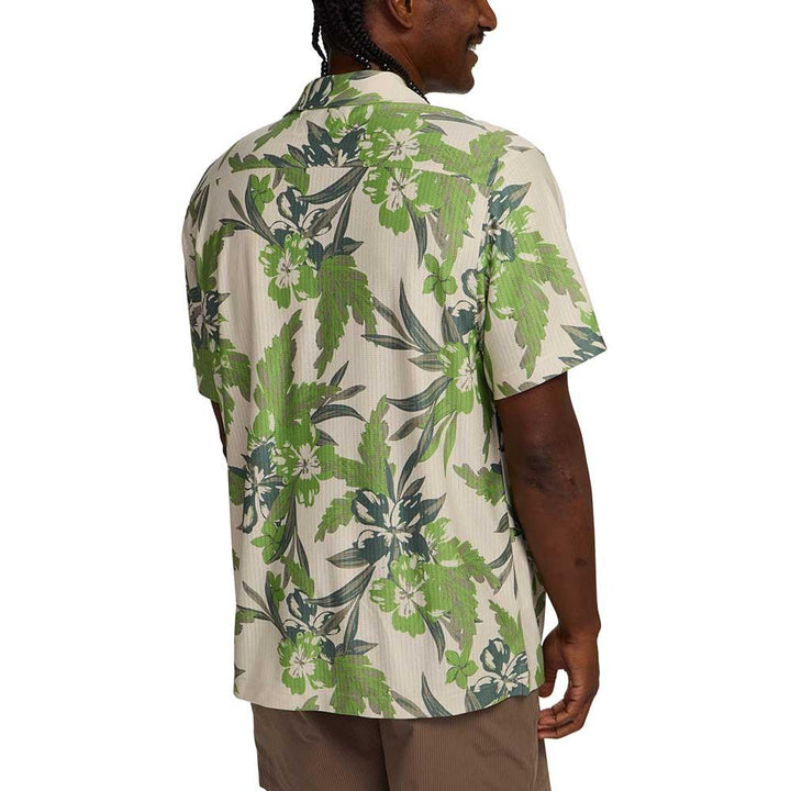 Howler Brothers Palapa Tech Shirt Mens in Flagler Floral Off White