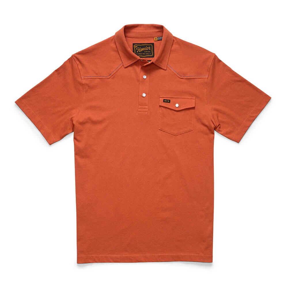 Howler Ranchero Polo Shirt Mens in Oxidized Clay