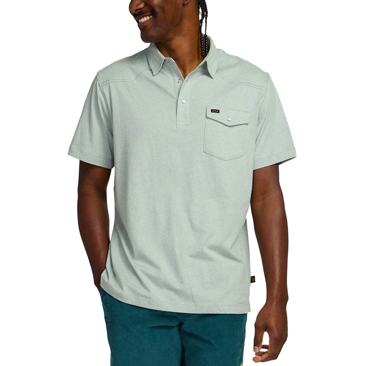 Howler Ranchero Polo Shirt Mens in Seafoam