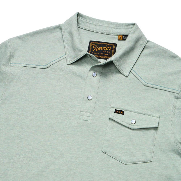 Howler Ranchero Polo Shirt Mens in Seafoam