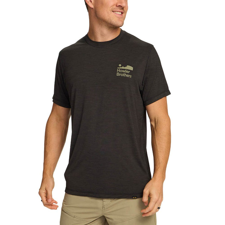Howler Brothers HB Tech Tee Mens in Antique Black