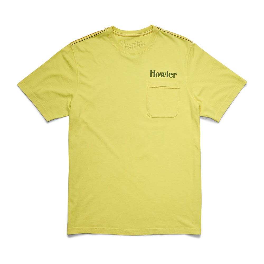 Howler Brothers Cotton Pocket TShirt Mens in El Monito Chartreuse