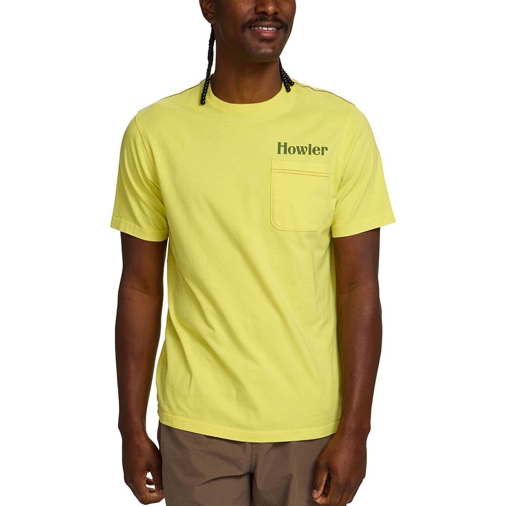 Howler Brothers Cotton Pocket TShirt Mens in El Monito Chartreuse