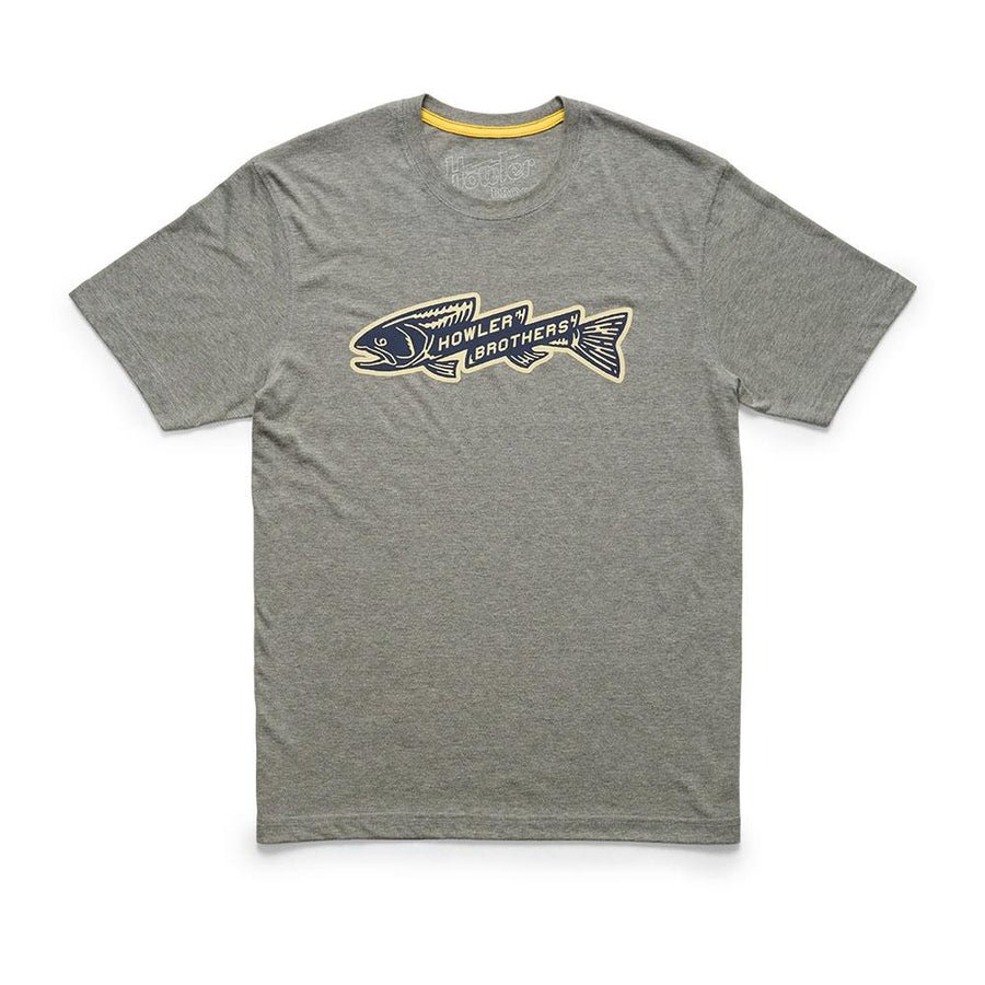 Howler Brothers Trout Bolt TShirt Mens in Athletic Grey Heather