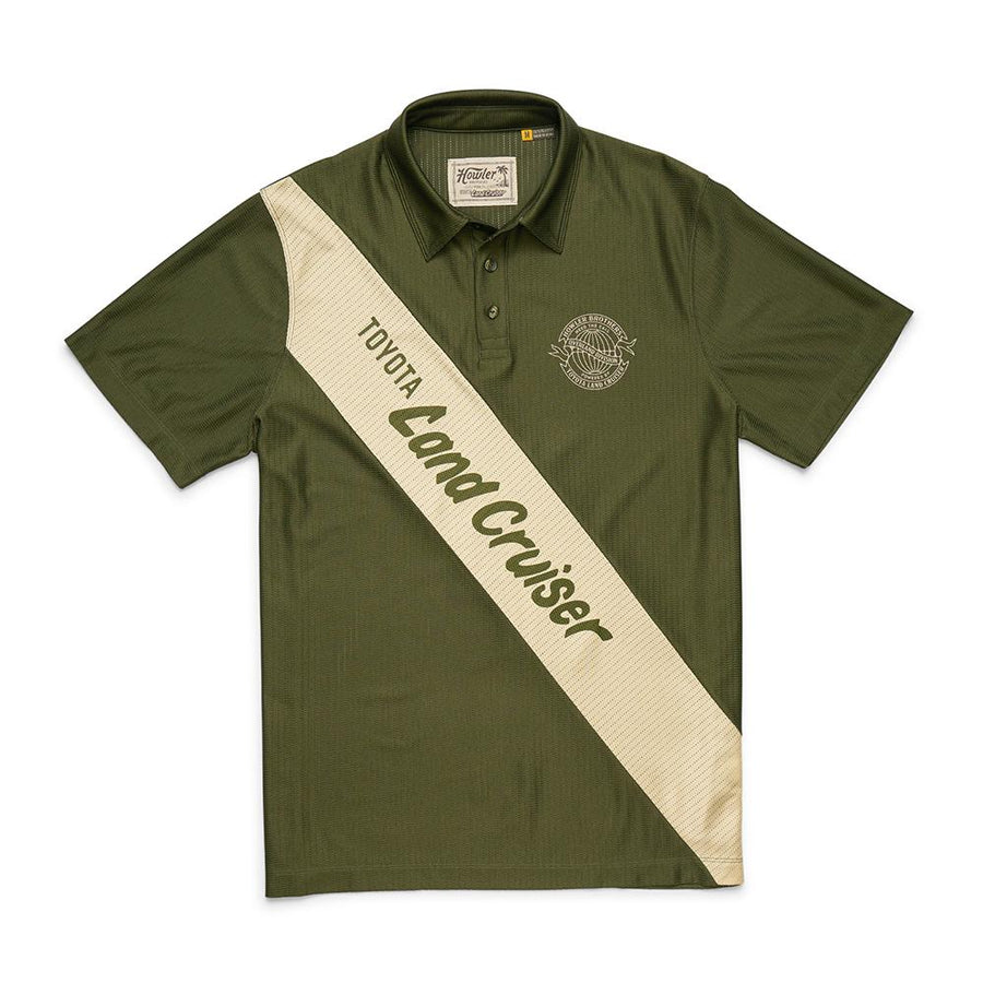 Howler Brothers x Land Cruiser Tech Polo Mens in Dark Olive