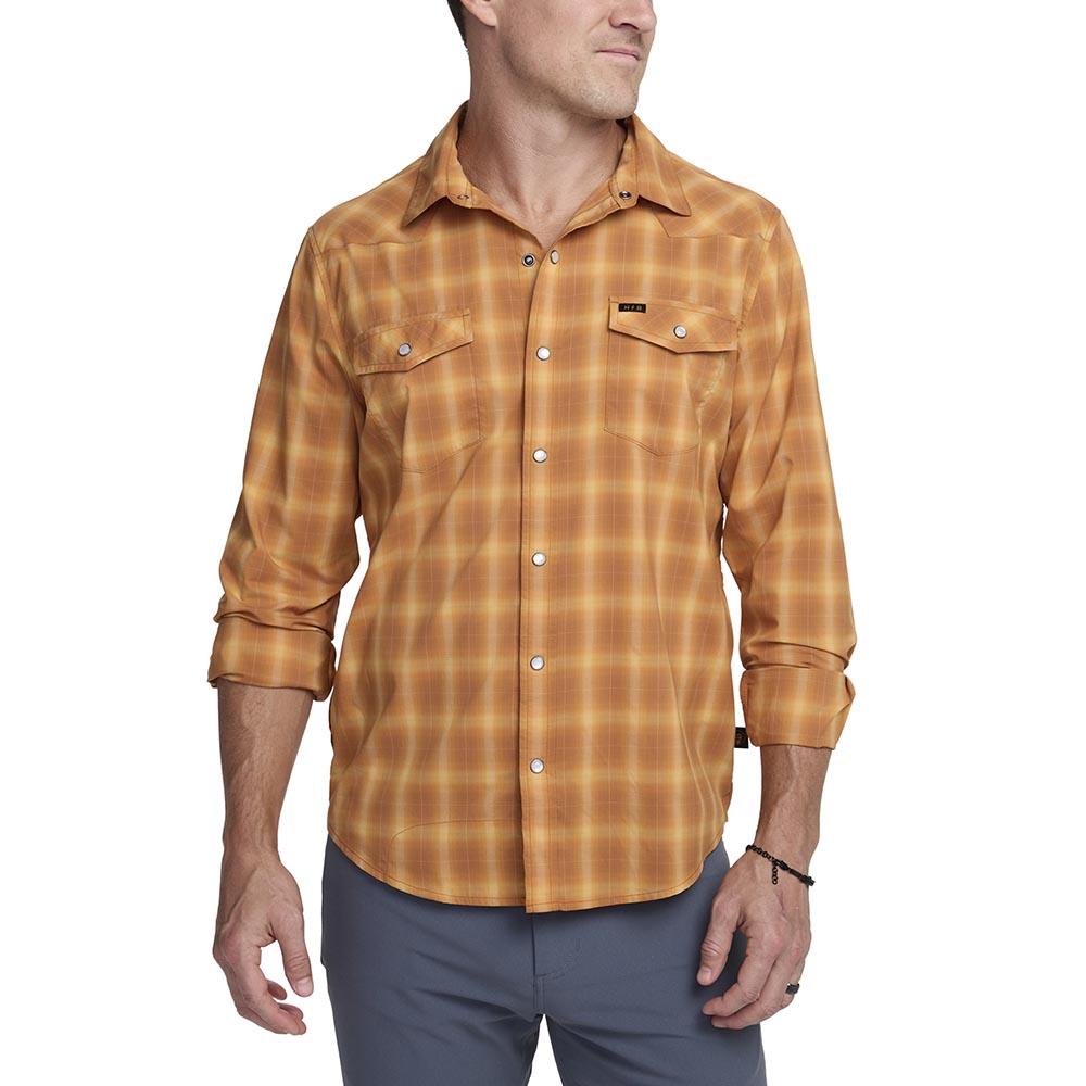 Howler Brothers H Bar B Tech LS Shirt Mens in Kent Plaid Foliage
