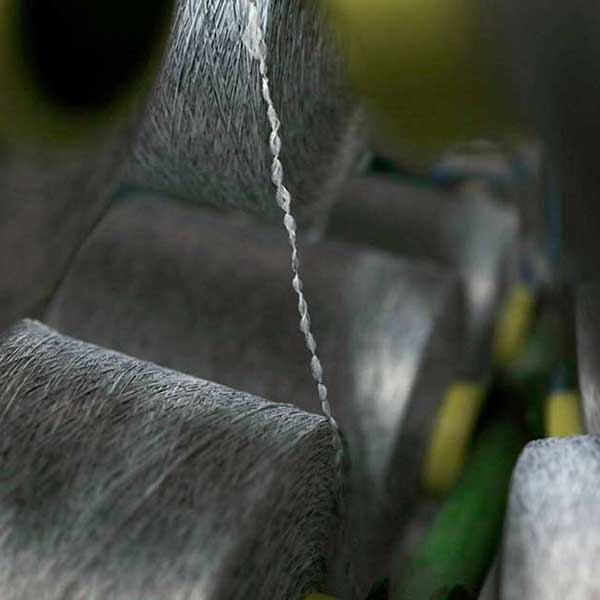 A close-up image of recycled polyester blend textile. Image courtesy of Patagonia
