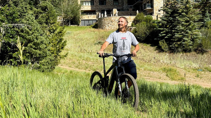 Jans expert leading an E-mountain bike tour next to the St Regis Deer Valley in Park City, Utah.