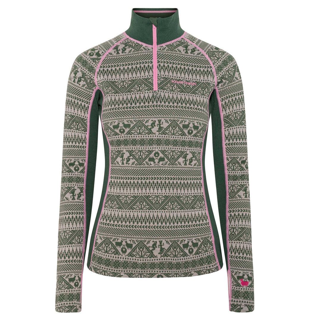 Kari Traa Tale Half Zip Top in Thyme