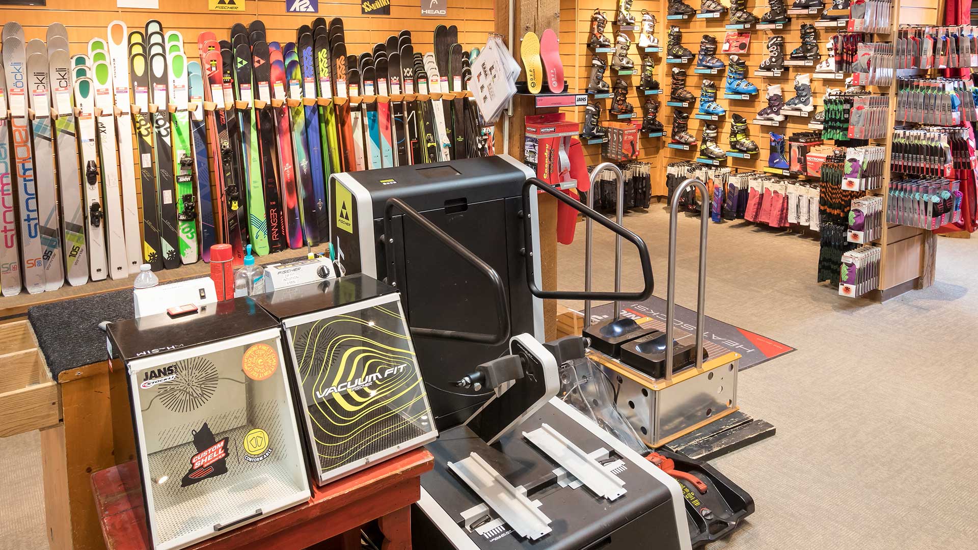 Jans ski boot fitting section at the Jans Park Avenue location in Park City, Utah.